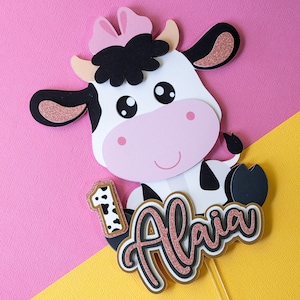 One cow cake topper, holy cow i'm one, cow birthday, Baby First cake topper, cow birthday, farm birthday, holy cow im one