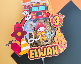 firetruck cake topper, firetruck, firetruck cake, firefighter, firefighter cake topper, firefighter party, firefighter birthday, fireman