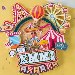 Amusement park cake topper, amusement park birthday, amusement park party, Ferris Wheel Cake Topper, circus carnival cake topper, party deco