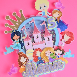 Princess cake topper. castle cake topper, doll cake topper, princesses cake topper, baby princess cake topper