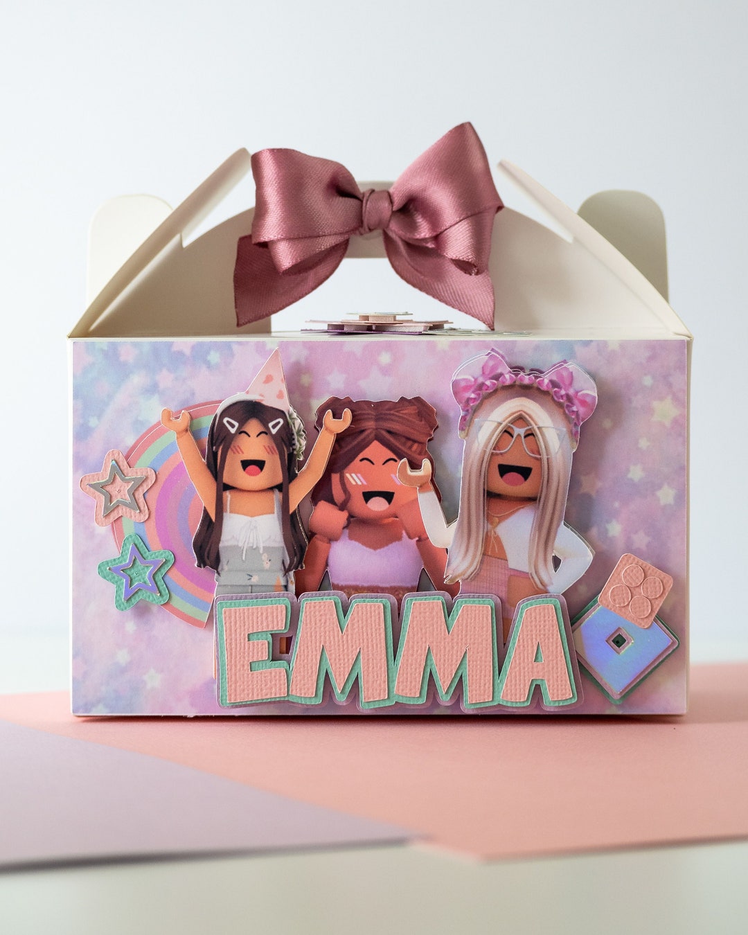 Roblox Favor Boxes, Roblox Gable Box, Roblox Girl Theme Favor Box ...