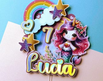 mericorn, mermaid unicorn cake topper, unicorn mermaid, mermaid unicorn, unicorn