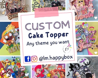 3D Shaker Custom Theme cake topper, Custom cake topper, birthday custom cake topper, custom made cake topper, custom cake topper kids