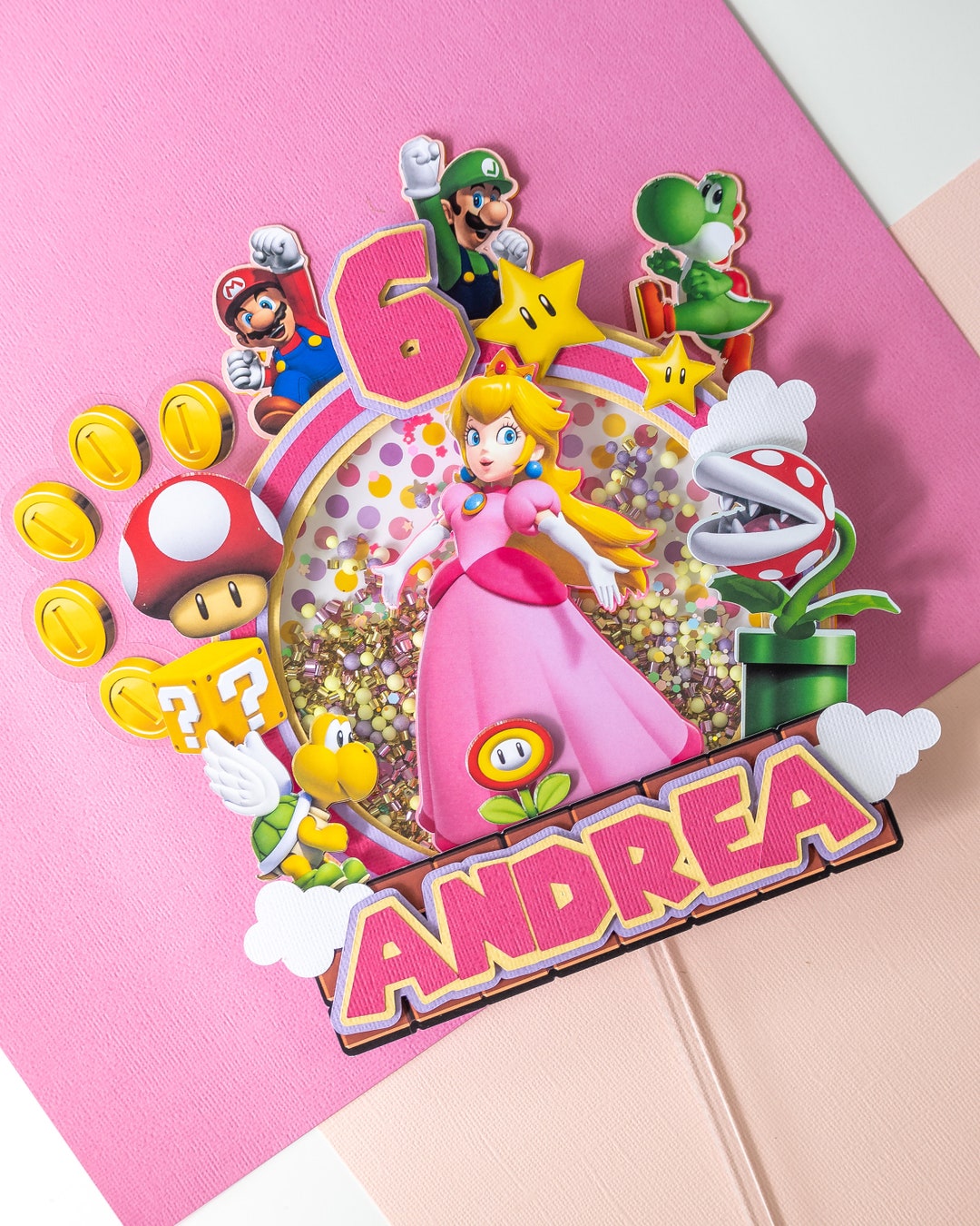 Princess Peach Cake Topper Mario Cake Topper Super Mario Etsy Hong Kong