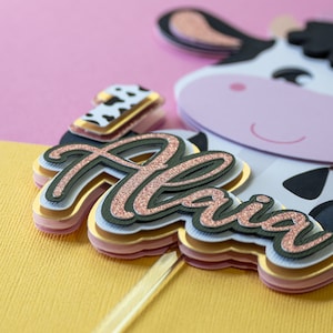 Holy Cow I’m One Cake Topper,Cow Theme 1st Boy Girl Birthday Party Decorations,Kids...