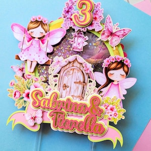 fairy cake topper, butterfly cake topper, fairy birthday cake topper, garden fairy cake topper, fairy birthday