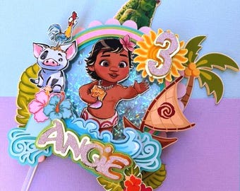 baby moana cake topper, baby moana birthday, moana cupcake topper, vaiana cake topper