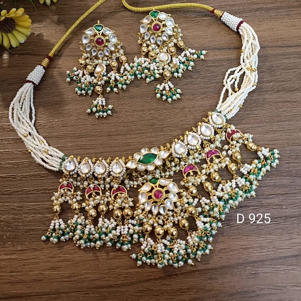 pachi kundan choker set,Sabyasachi inspired choker,Statement choker,Real pachi kundan Necklace,Rajsathani jewelry,Sabyasachi wedding jewelry