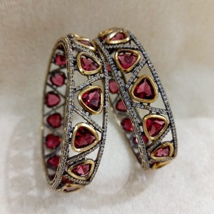 Sabyasachi Uncut Polki Kundan Bangles, Jadau Bangles, Indian Kada Bangles, Polki Jewelry, Bridal Jewelry, Party Bangles