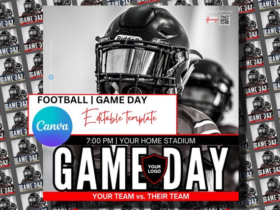 DIY Canva EDITABLE Football Game Day Post