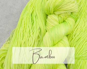 Handgefärbtes Bamboo-Garn im  100gr Strang "Lime Pop"