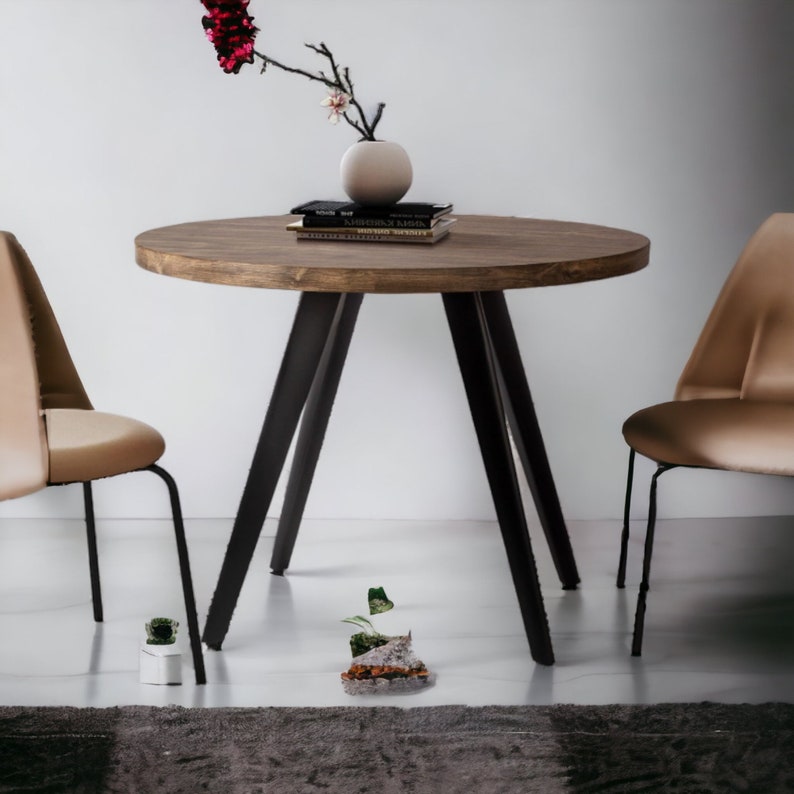 Round Dining Table, 31.5 Small Kitchen Table for 24 Person, Mid