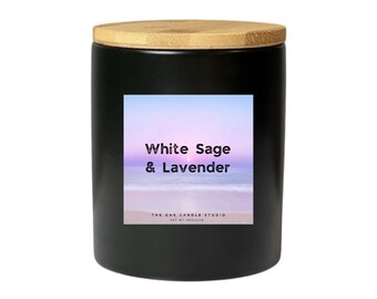 White Sage and Lavender Scented Soy Candle | Hand Poured Container Candle | Home Decor & Fragrance | Aromatherapy | Spring Candle Fragrances