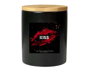 Kiss Scented Soy Candle | Hand Poured Container Candle | Home Decor & Fragrance | Spring Scents | Spring Candle Fragrances | Gift for her