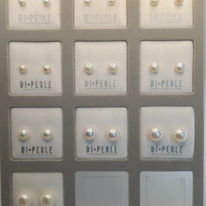 Orecchini di perle - orecchini di perle d'acqua dolce - argento 925 - placcato platino - varie misure
