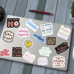 Sarcastisch stickerpakket Sassy humor voor volwassenen grappig waterbestendig waterfles cadeau stickerbundel