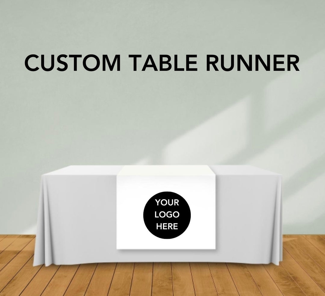 Custom Table Runner Small Business Logo Craft Show Tablecloth - Etsy