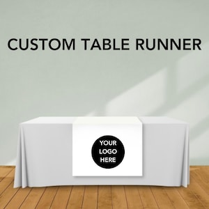 Custom Table Runner Small Business Logo Craft Show Tablecloth