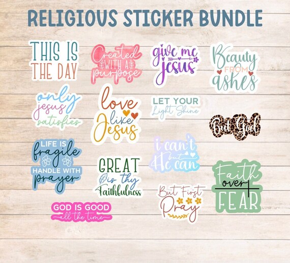15 FAITH JESUS STICKERS,Christian Journals,Religious Stickers,Christian  Sticker