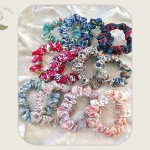 LIBERTY LONDON Tana Lawn Cotton Fabric SKINNY Hair Scrunchies (G-L) Handmade Hair Accessories Floral Ties Xmas Gift Idea for Women Girls