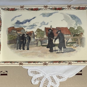 Squisito antico dipinto a mano Obernai Faienceries Sarreguemines / antiquariato francese / illustrazioni dell&#39;artista Henri Loux