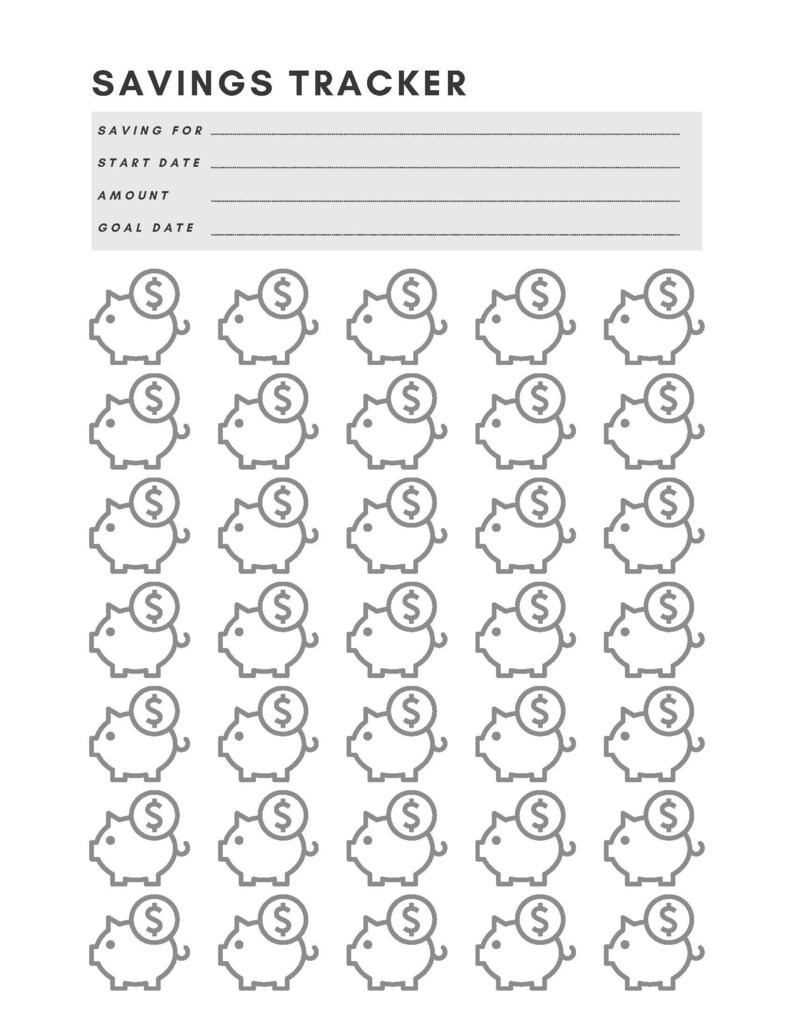 Printable Savings Tracker Etsy
