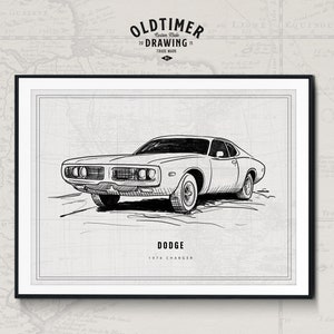 Custom Made oldtimer drawing, gift for car enthusiasts, photo to illustration, hand drawn, personalized, classic car portrait