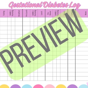 Gestational Diabetes Log - Printable