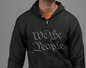 Patriotic zipper hoodie, We the People