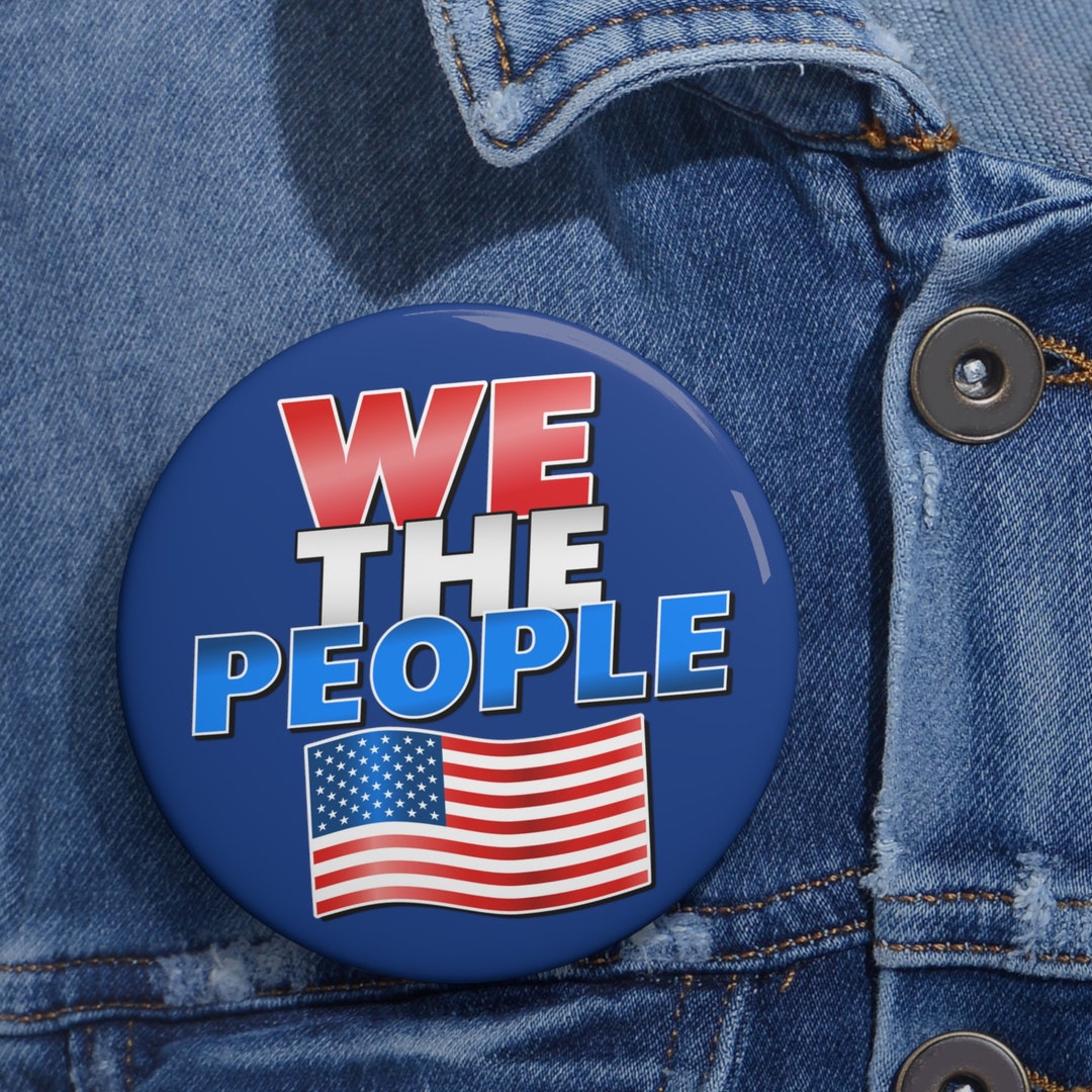 We the People American Constitution Metal Pin Button, American Flag ...