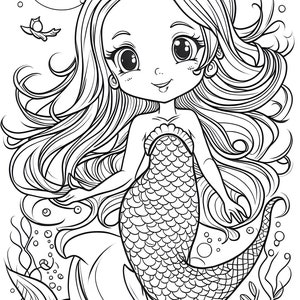 Adorable Mermaid Coloring Book, Dive Into the Sea of Imagination and