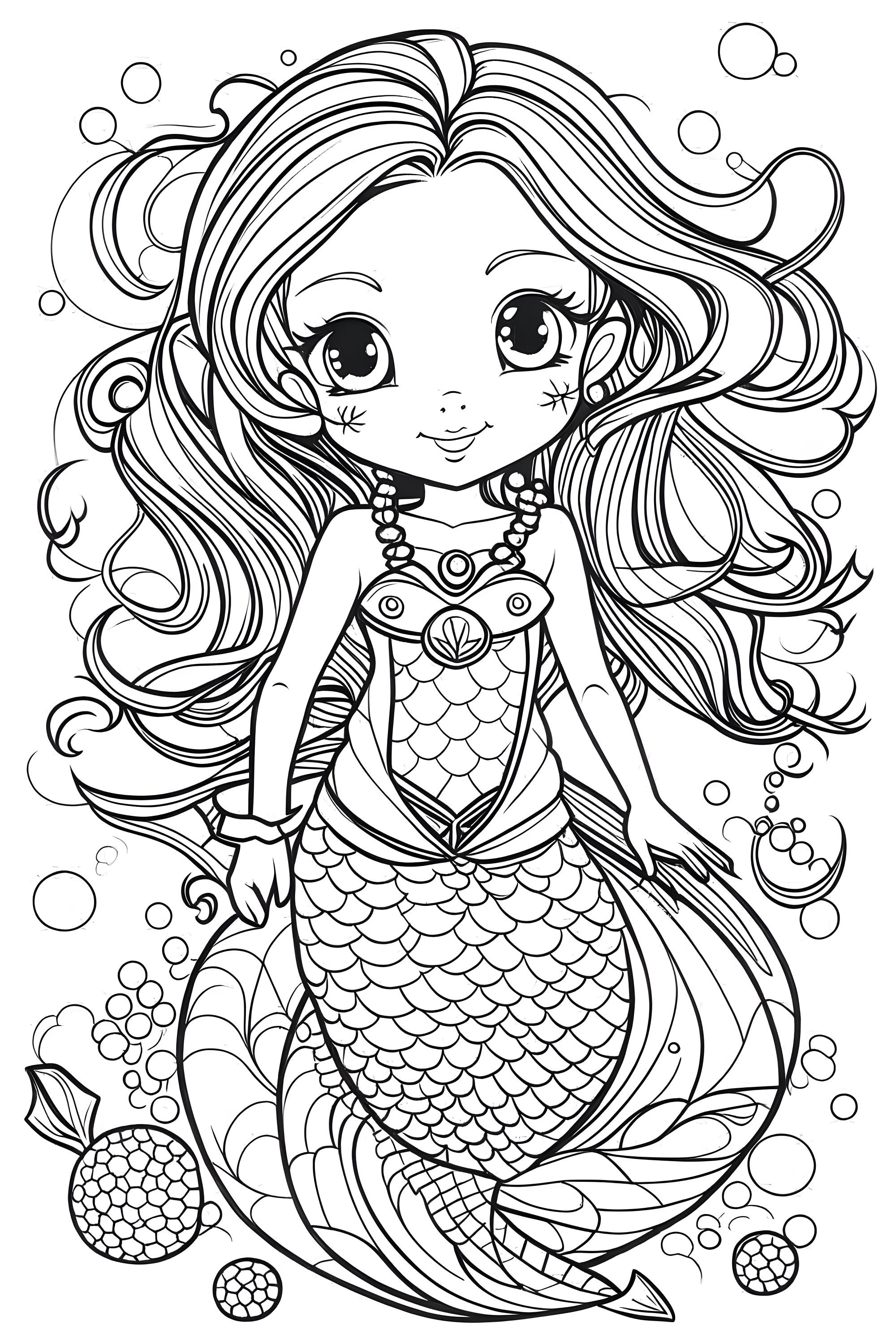 Adorable Mermaid Coloring Book, Dive Into the Sea of Imagination and