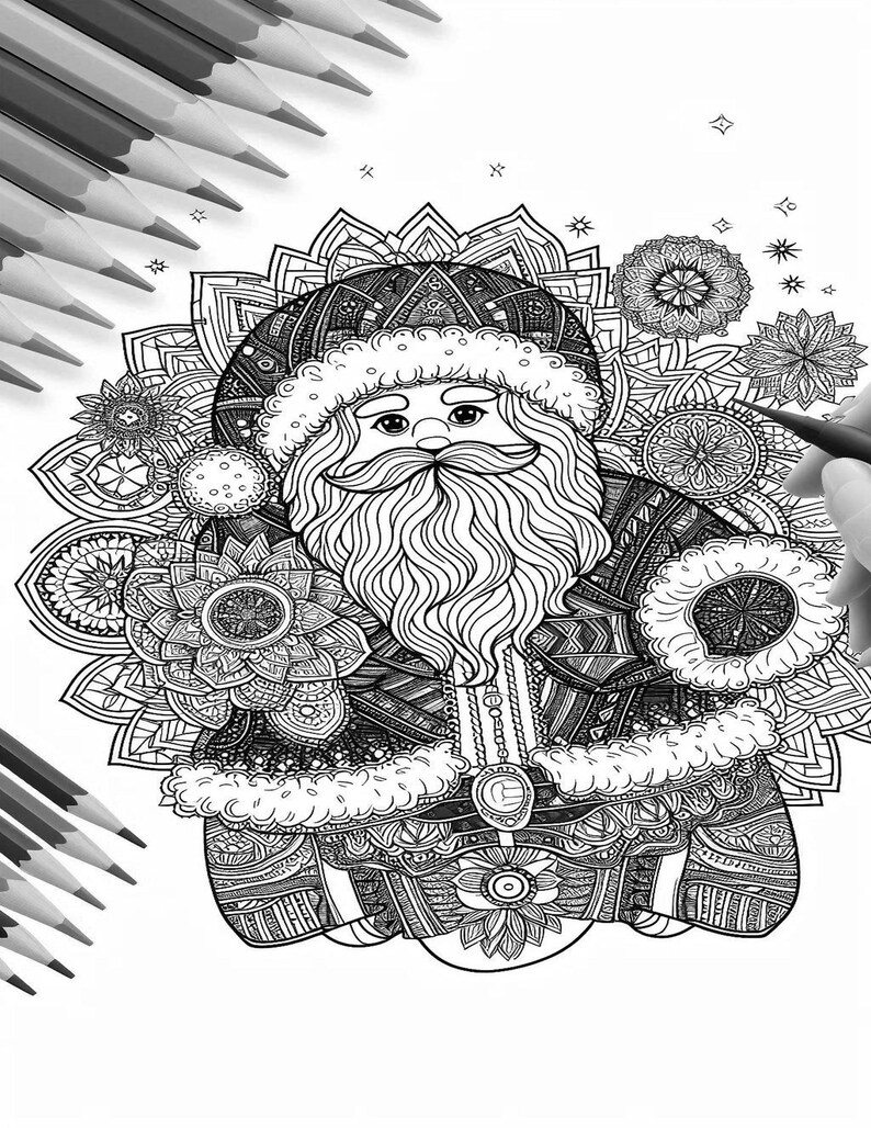 Mandala Santa Coloring Pages - Etsy