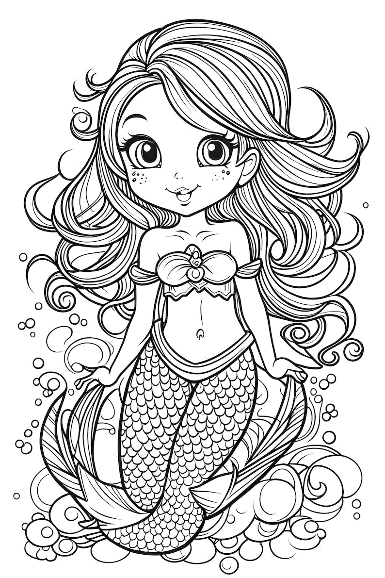 Adorable Mermaid Coloring Book, Dive Into the Sea of Imagination and