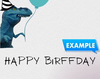 Birthday card dino overbite dinosaur funny to download
