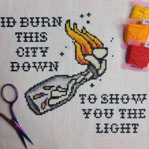 Fall Out Boy cross stitch pattern/digital download/digital pattern/emo cross stitch/goth cross stitch/easy cross stitch pattern/subversive