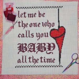 The Used Cross Stitch Pattern/ Emo Cross Stitch/Beginner Cross Stitch Pattern/Gothic/Spooky/Subversive/Modern/Alternative/Valloween