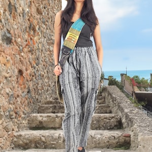 Handmade Casual Boho Hippie Cotton Stripe Pants Size S-M-L-XL