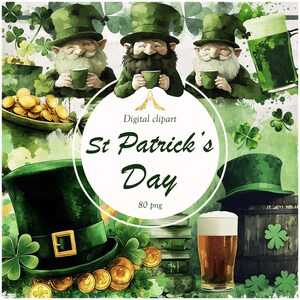 St. Patrick's Day Clipart Pack | Cute PNG Digital Instant Download | Shamrock, Leprechaun, Irish pictures for DIY Projects