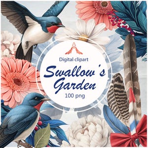 Swallow's Garden Clipart Pack – Festive Holiday Illustrations for Crafts, DIY, Cards & Decor | Instant Download