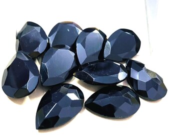 Black Onyx Pear Faceted Cut Calibrated Loose Gemstone: