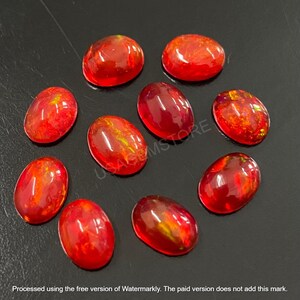 Naturlig röd etiopisk opal oval cabochon lös kalibrerad ädelsten 3x5, 4x6, 5x7, 6x8, 7 x 9 MM