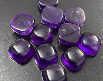 Natural Purple Amethyst Cushion Cabochon: Loose Gemstone (3-15MM)