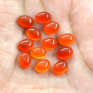 AAA Natural Carnelian Oval Cabochon: Loose Gemstone (3x5MM-18x15MM)