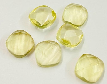 Natural Lemon Quartz Cushion Rose Cut Calibrated Loose Gemstone: