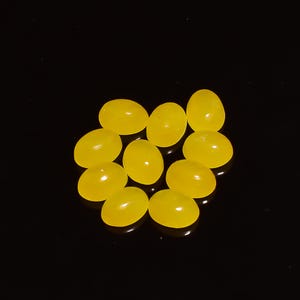 AAA Yellow Jade Oval Cabochon: Loose Gemstone (3x5MM to 18x25MM)