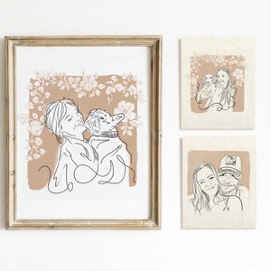 Personalized Pet Minimal Drawing, Custom Line Art Portrait, Personaized Gifts for her with picture, Personalized Pet memorial drawin, pets
