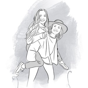 Lijntekening, aangepast portret koppel, one line art, gepersonaliseerde huwelijksverjaardag tekening, aangepaste lijn van foto, tekening