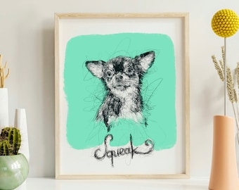 Custom pet portrait, cute friend drawing, Personalized pet Portrait, custom drawing for me, drawing from photo, custom drawing gift, pet