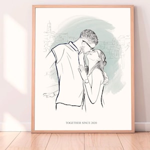 Personalized drawing gift, Custom drawing gift, Sketch gift, Custom line drawing gift, Special drawing gift for him, Short term drawing, Art